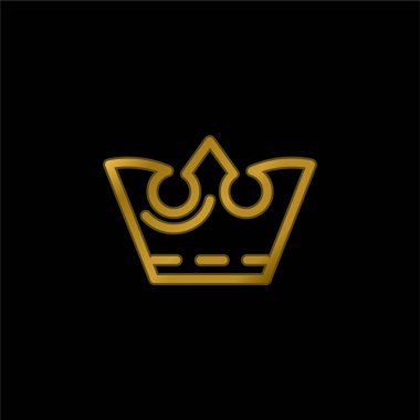 Crown gold plated metalic icon or logo vector clipart