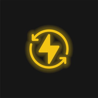 Sürgülü sarı parlak neon simgesi