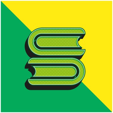 Kitap Yeşil ve Sarı modern 3D vektör simgesi logosu