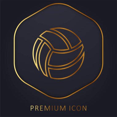 Plaj topu altın çizgisi logosu veya simgesi