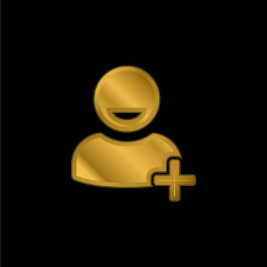 Kullanıcı Sembol altın kaplama metalik simge ya da logo vektörü ekle