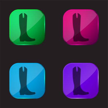 Çizme Uzunluğu ve Siyah dört renkli cam simge