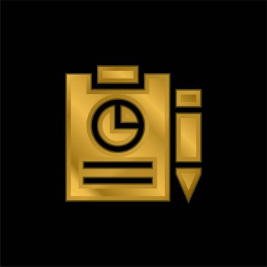 Analitik altın kaplama metalik simge veya logo vektörü