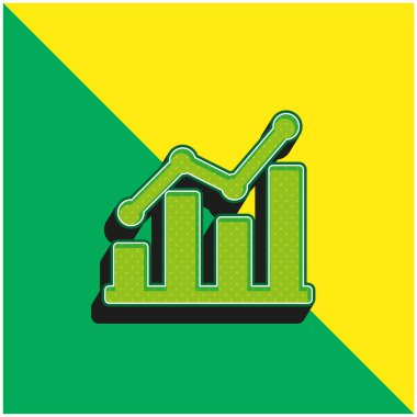 Çubuklar Yeşil ve Sarı Modern 3D vektör simgesi logosu