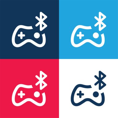 Bluetooth mavi ve kırmızı dört renk minimal simgesi