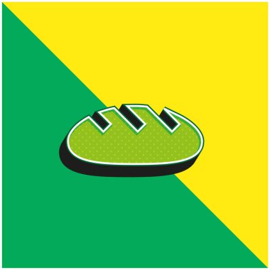 Ekmek Yeşil ve Sarı Modern 3d vektör simgesi logosu