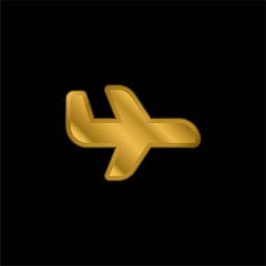 Uçan altın kaplama metal simge veya logo vektörü