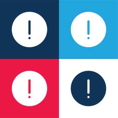 Uyarı mavi ve kırmızı dört renk en düşük simge kümesi