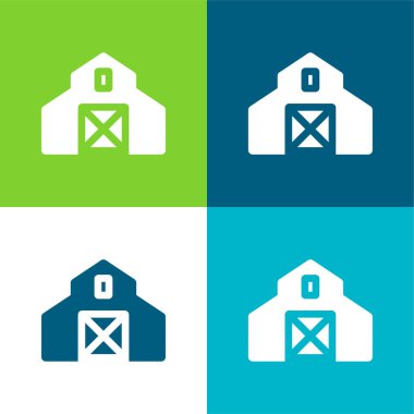 Ahır Düz 4 renk en küçük simge kümesi