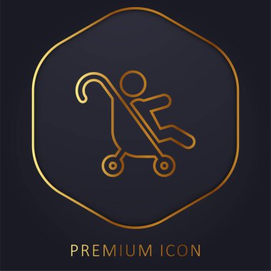 Bebek Arabası Altın Hat prim logosu veya simgesi