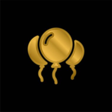 Balon altın kaplama metalik simge veya logo vektörü
