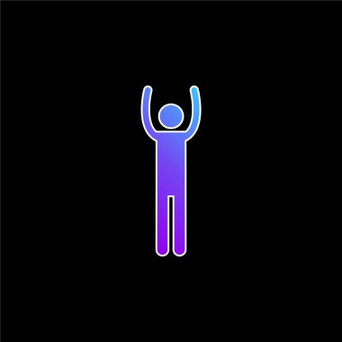 Silueti Yukarı Kollar mavi eğimli vektör simgesi