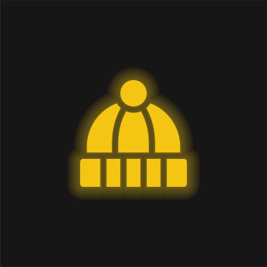 Fasulye sarısı parlak neon simgesi