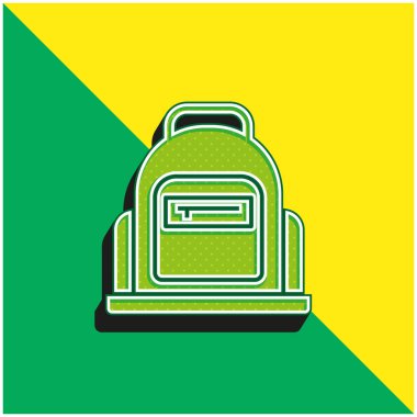 Bag Green and yellow modern 3d vector icon logo clipart