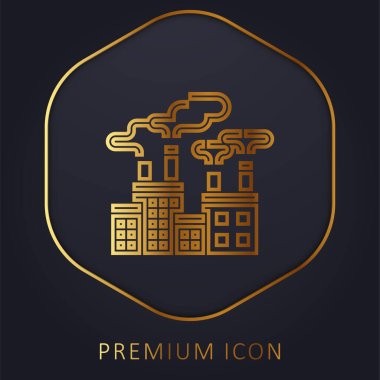 Air Pollution golden line premium logo or icon clipart