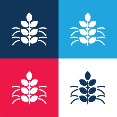 Agronomy blue and red four color minimal icon set clipart