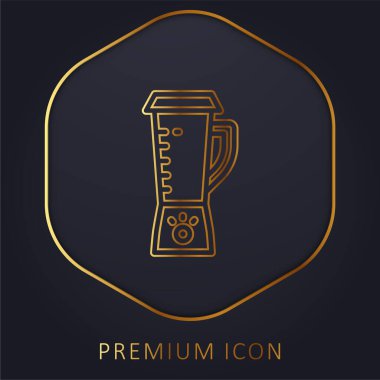 Blender altın çizgi premium logosu veya simgesi