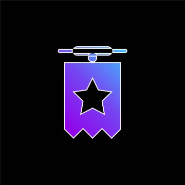 Yıldız Şekli Mavi Gradyan vektör simgesiyle Rozet