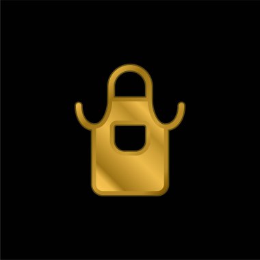 Önlük altın kaplama metalik simge veya logo vektörü