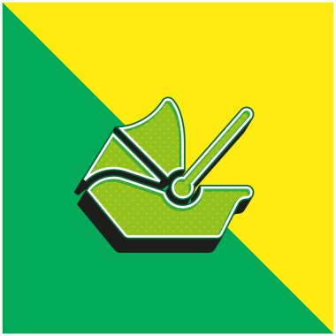 Baby Carrier Green and yellow modern 3d vector icon logo clipart