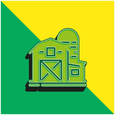 Yeşil ve sarı modern 3D vektör simgesi logosu