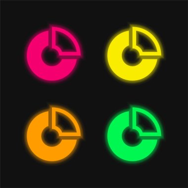 Analitik dört renk parlayan neon vektör simgesi