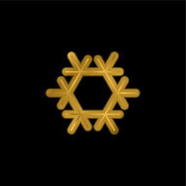 Havalandırma altın kaplama metalik simge veya logo vektörü