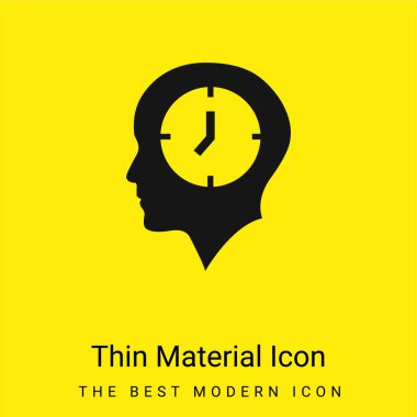 Bald Head With A Clock minimal bright yellow material icon clipart