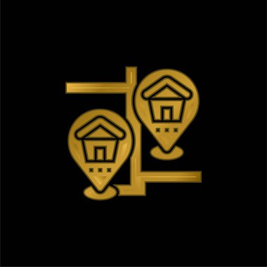 Banka altın kaplamalı metalik simge veya logo vektörü