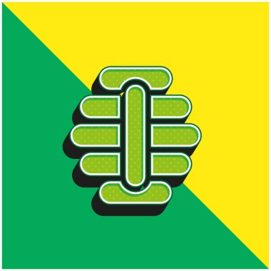 Arı kovanı yeşil ve sarı modern 3d vektör simgesi logosu