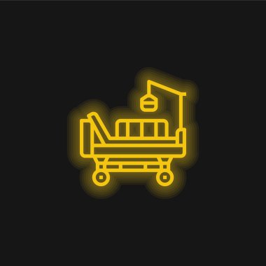 Yatak sarısı parlak neon simgesi