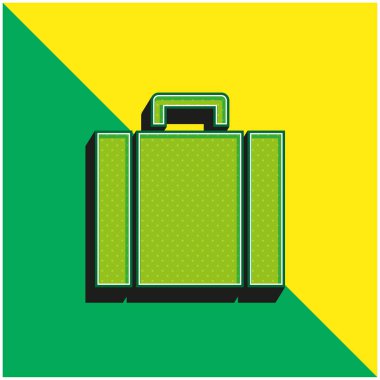 Evrak çantası Yeşil ve sarı modern 3d vektör simgesi logosu