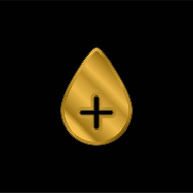 Kan Düşürme Altın kaplama metalik simge veya logo vektörü