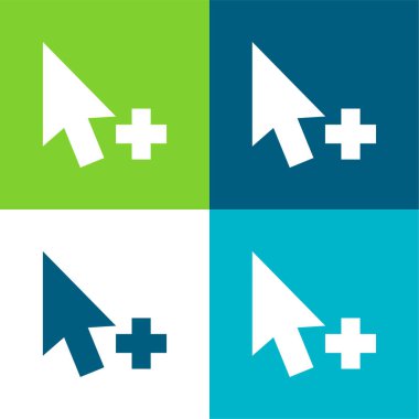 Add Cursor Flat four color minimal icon set