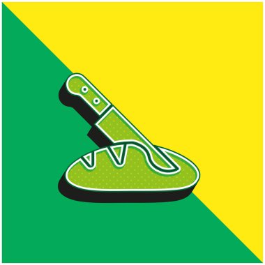 Ekmek Yeşil ve Sarı Modern 3d vektör simgesi logosu