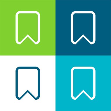 Yer İmi Özetlenmiş Arayüz Sembolü Düz 4 renk minimal simgesi seti