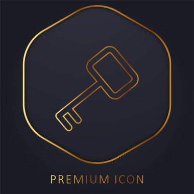 Access Key golden line premium logo or icon clipart