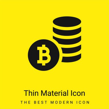 Bitcoin Sembolü Asgari parlak sarı madde simgesi