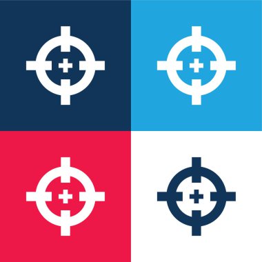 Hedef mavi ve kırmızı dört renk en düşük simge kümesi