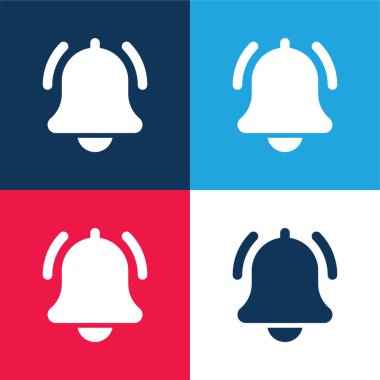 Zil mavi ve kırmızı dört renk minimal simge kümesi