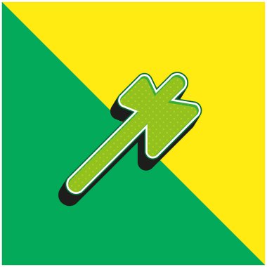 Axe Green ve sarı modern 3d vektör simgesi logosu