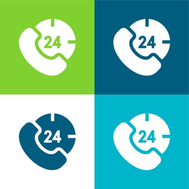 24 Saat Düz Renk en az simge seti