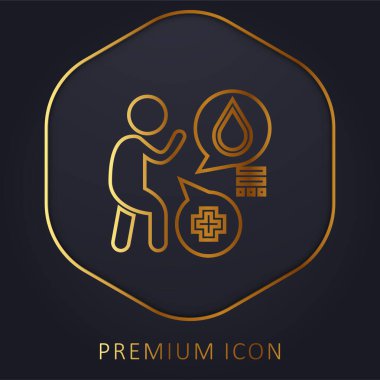 Alerji altın çizgi prim logosu veya simgesi