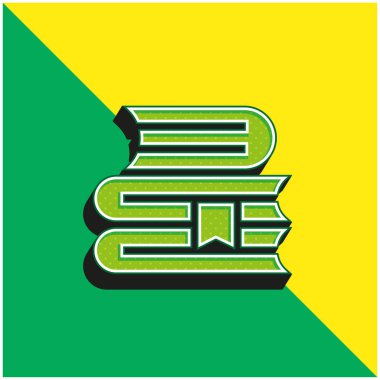 Kitap Yeşil ve Sarı modern 3D vektör simgesi logosu