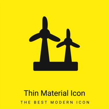 Air Turbine minimal bright yellow material icon clipart