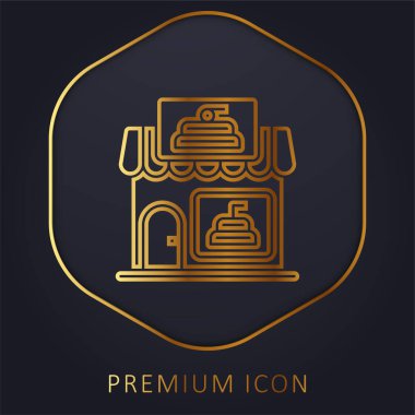 Fırın altın çizgisi prim logosu veya simgesi