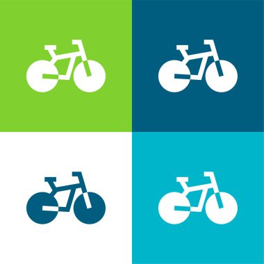 Motosiklet Düz 4 renk simgesi seti