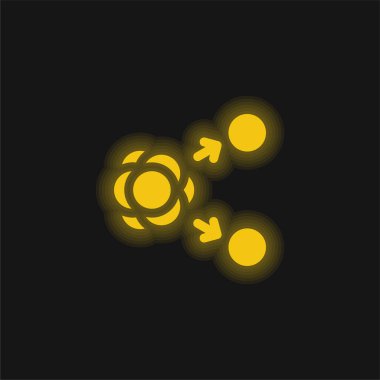 Atom sarısı parlak neon simgesi