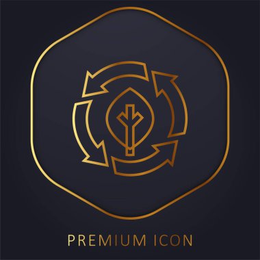 Biyo altın çizgi prim logosu veya simgesi