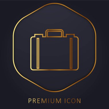 Evrak çantası altın çizgi prim logosu veya simgesi